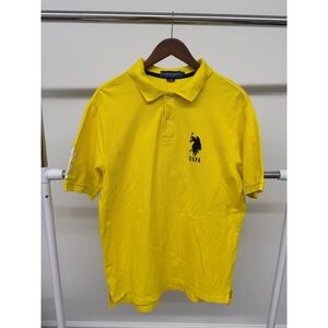 Men's US Polo Assn Collared Shirt Yellow Size Large
